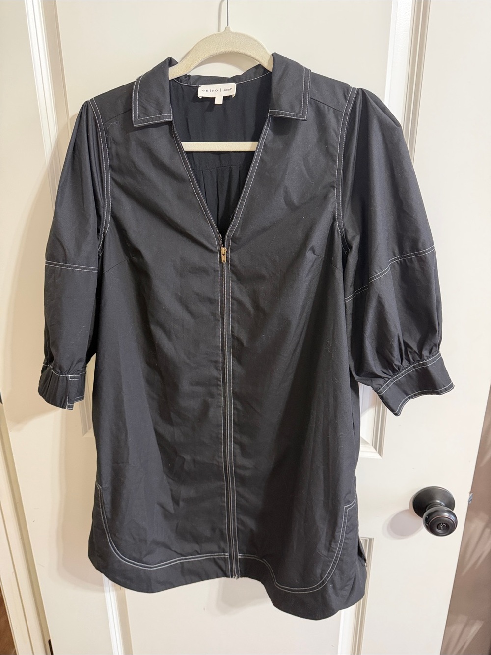 Entro small Black Zip-Front dress